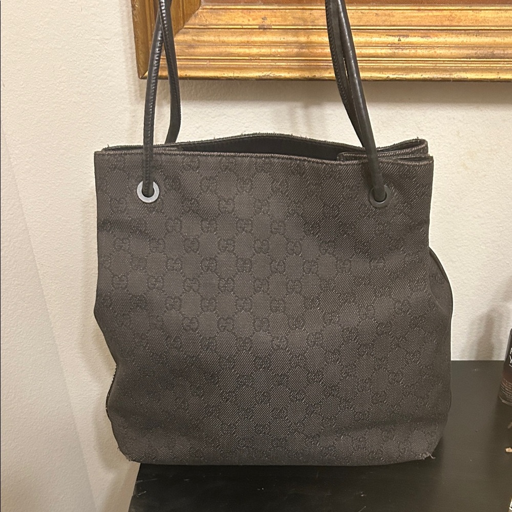 Gucci Black Monogram Tote